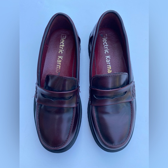 Electric karma penny lane Loafers red wine burgundy color, women’s size 6 - Picture 3 of 12